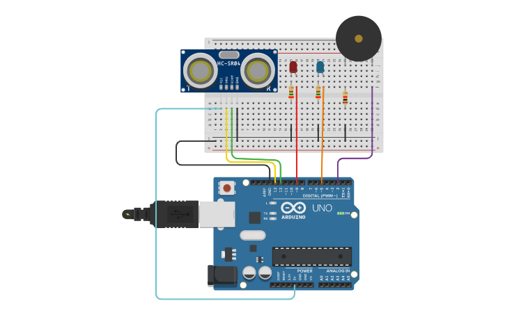 Circuit design proximity sensor - Tinkercad