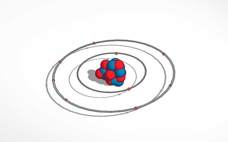 Modelo Atomico de Niels Bohr:Elemento Fluor | Tinkercad