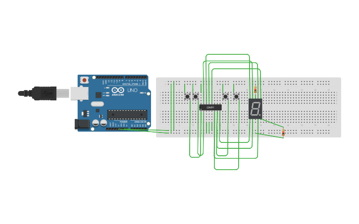 Circuit design 7SEGMENT - Tinkercad