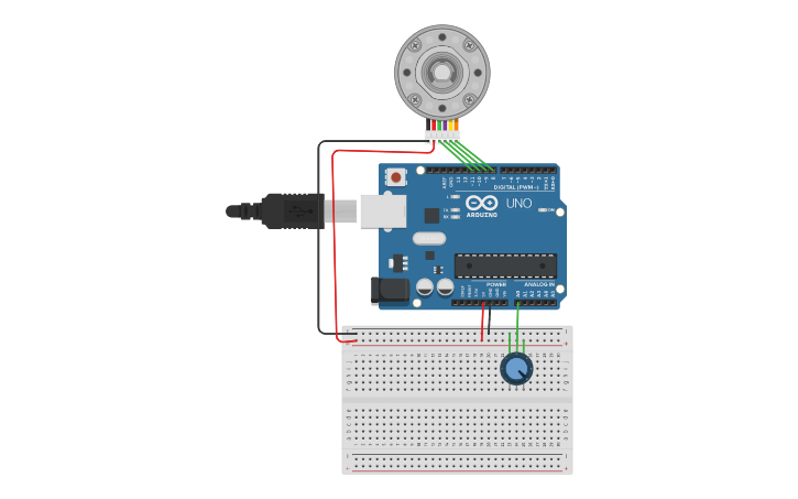 Circuit design stepper motor 1 | Tinkercad