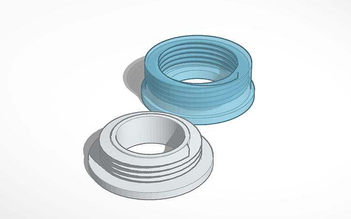 3D design Threaded Connection - Tinkercad