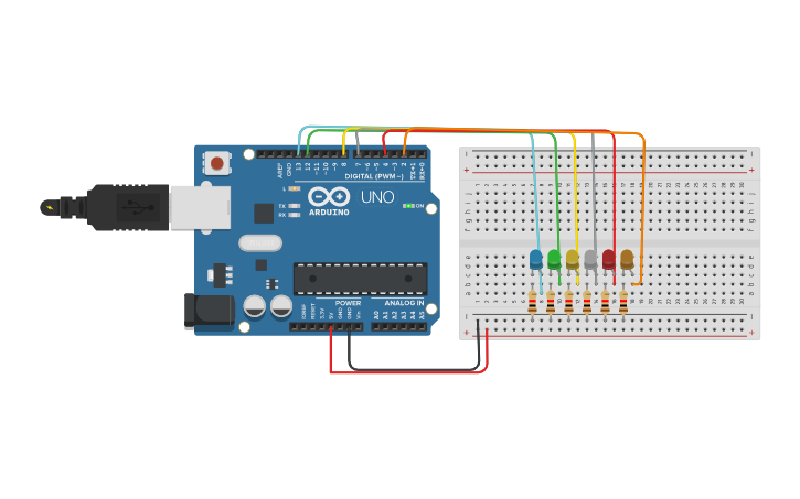 Circuit design microcontrolador Arduino - Tinkercad
