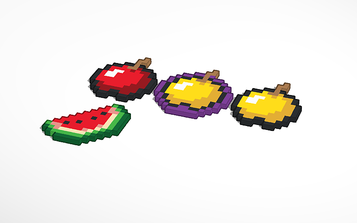 3D design Minecraft fruit - Tinkercad