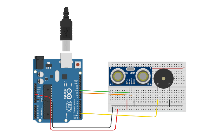 Circuit design Alarma - Tinkercad