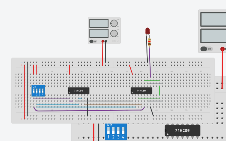 Circuit design XOR GATE | Tinkercad
