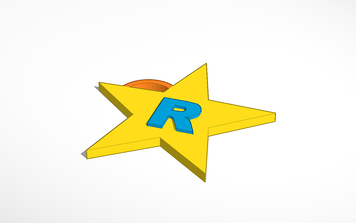 3D design Letter R Tag - Tinkercad