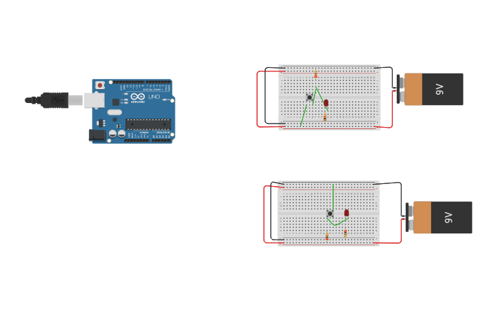 Circuit design Pull down-Pull up | Tinkercad