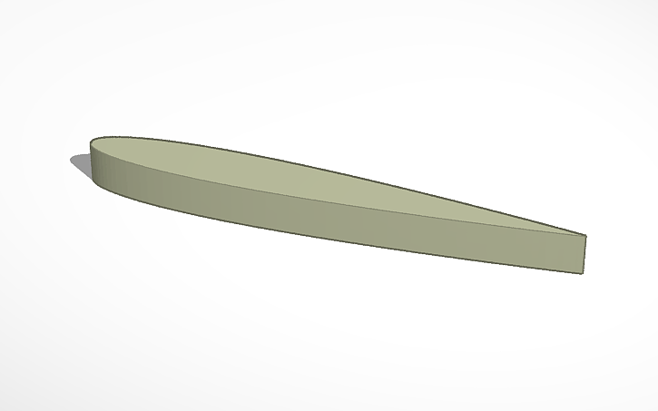 3D design NACA 0012 rudder - Tinkercad