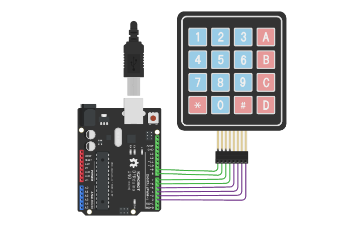 Circuit design №17 Клавиатура 4х4 и использование библиотеки Keypad ...