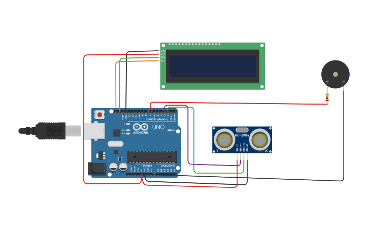 Circuit design Distance Measurement - Tinkercad
