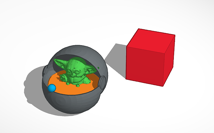 3D design baby yoda laptop camera cover Tinkercad
