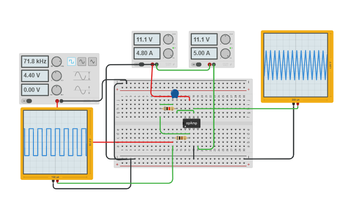 Circuit design Op amp as Integrator Circuit Diagram