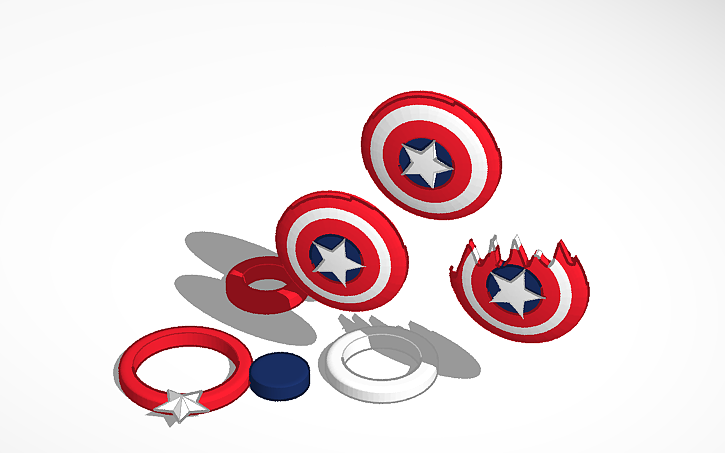 3D design captain America Shields - Tinkercad