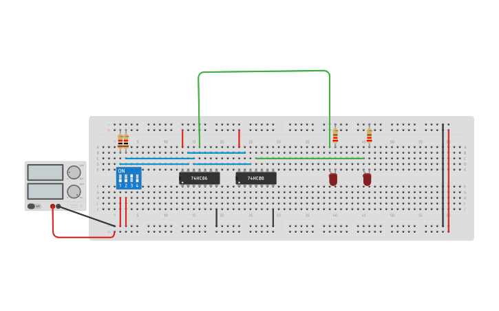 Circuit design Copy of Copy of Half Adder and Full Adder | Tinkercad