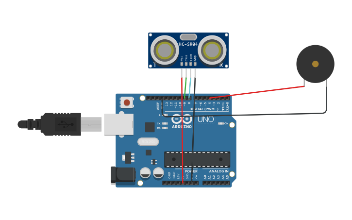 Circuit design distance sensor | Tinkercad