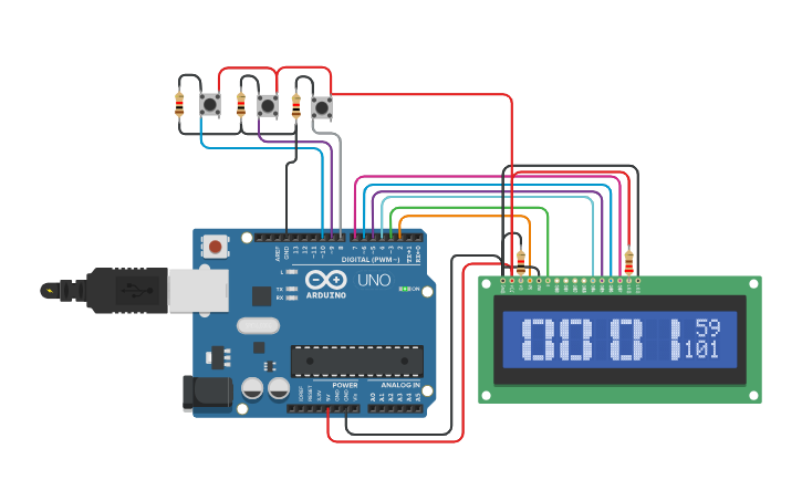 Circuit design clock - Tinkercad