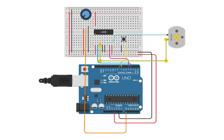 Circuit design control speed and direction | Tinkercad