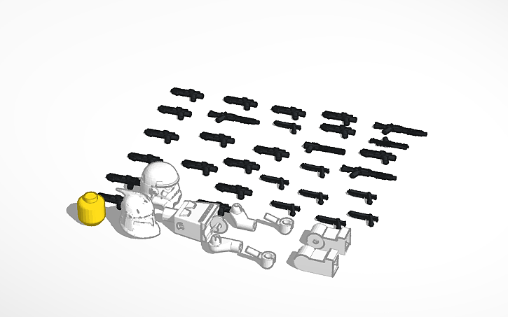 3D design lego trooper minifigure - Tinkercad