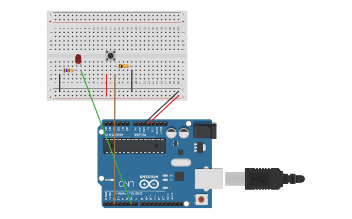 Circuit design Push Button - Tinkercad
