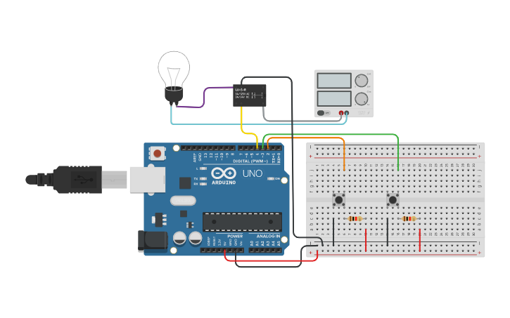 Circuit design Relay with Arduino - Tinkercad