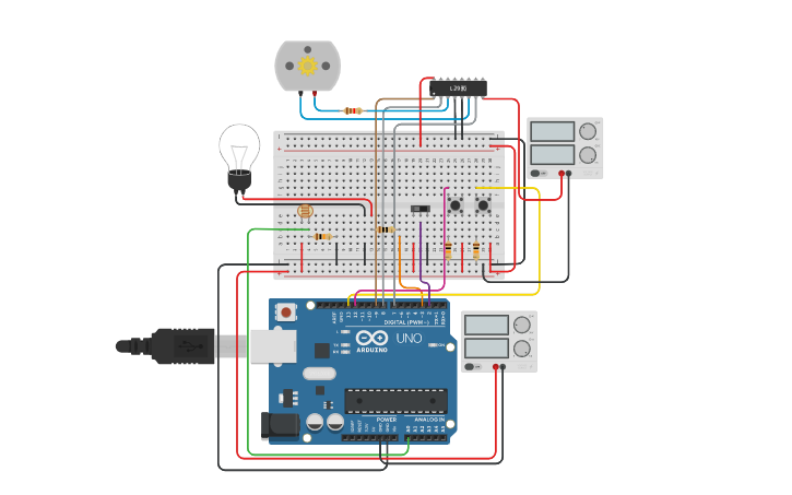 Circuit design Automatic Lighting sensor | Tinkercad