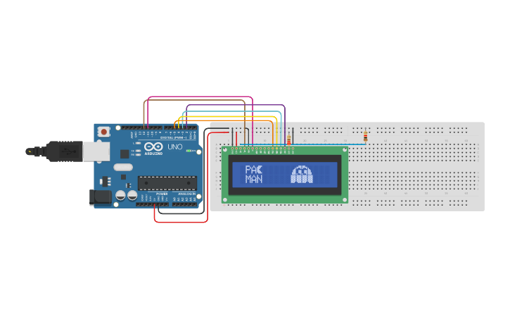 Circuit design LCD 16x2 Dibujo - Tinkercad