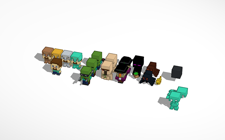 3D design Mini Minecraft Figures - Tinkercad