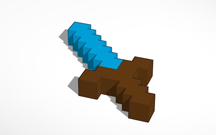 Minecraft Detailed Sword Design 3D design Minecraft sword | Tinkercad