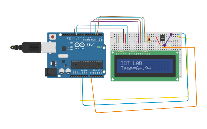 Circuit design Determine temperature using temperature senor in Arduino ...