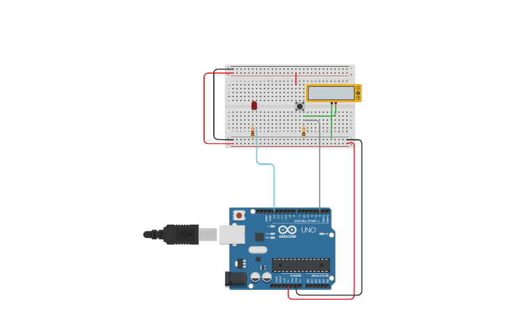 Circuit design PUSHBUTTON LED - Tinkercad