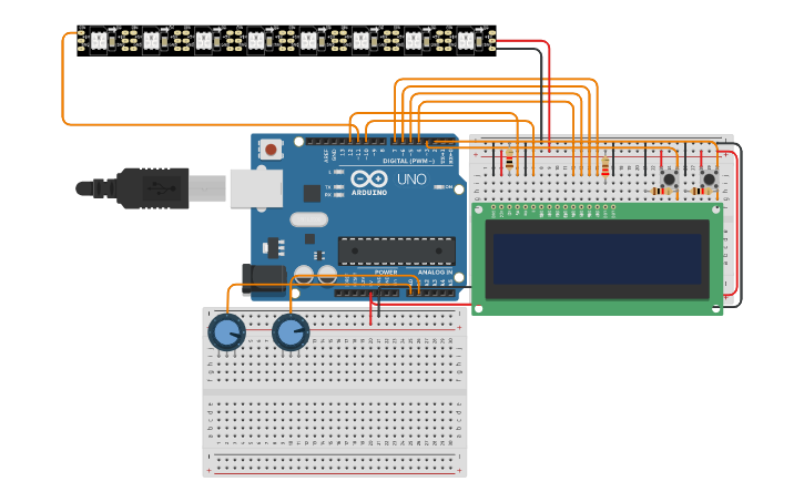 Circuit design RGB лента - Tinkercad