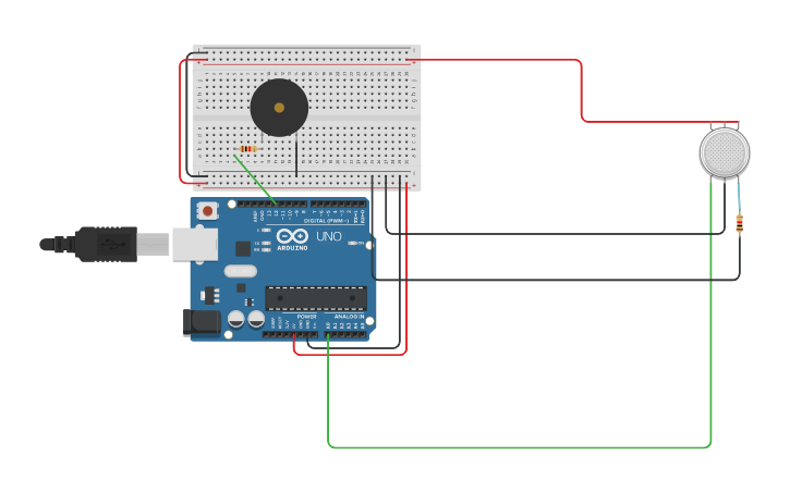 Circuit design smoke detector - Tinkercad