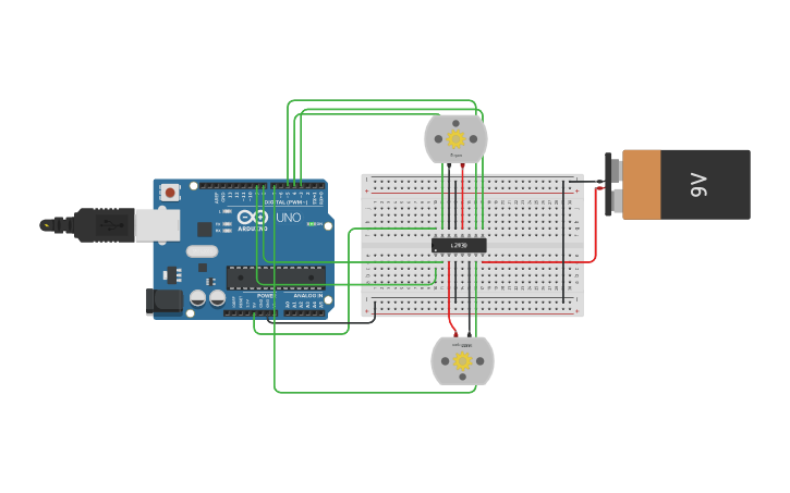 Circuit design Controlling a DC motor - Tinkercad