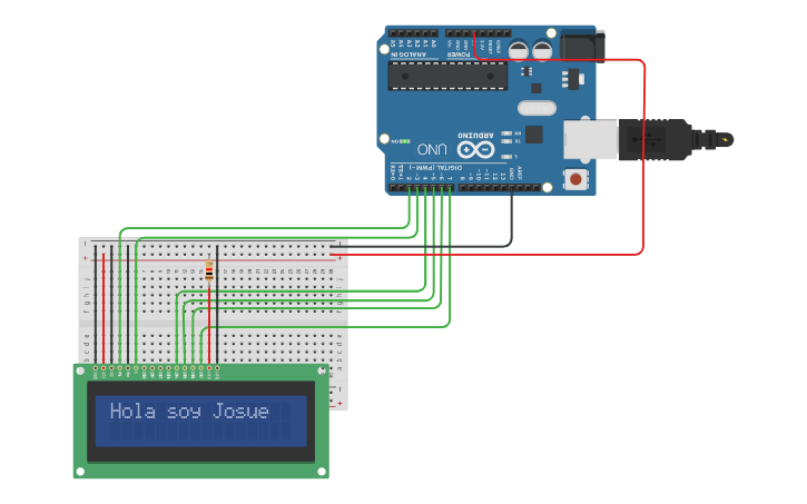 Circuit design LCD con Arduino - Tinkercad