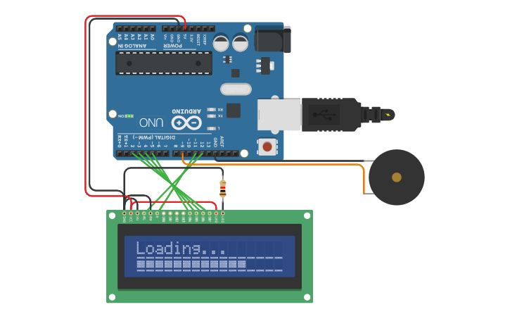 Circuit design Arduino EMF Detector with LCD - Tinkercad