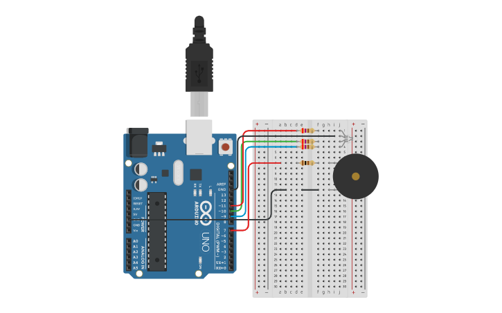Circuit design police siren - Tinkercad