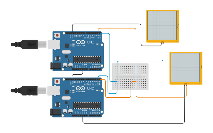 Circuit design Master Slave Q4 - Tinkercad