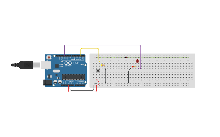 Circuit design IUBHRI 03 External LED with 2 buttons Alt Blink - Tinkercad