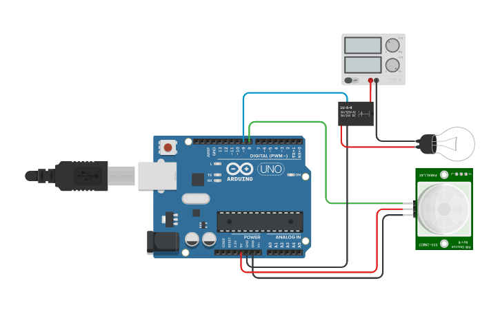 Circuit design Automatic Room Lighting | Tinkercad