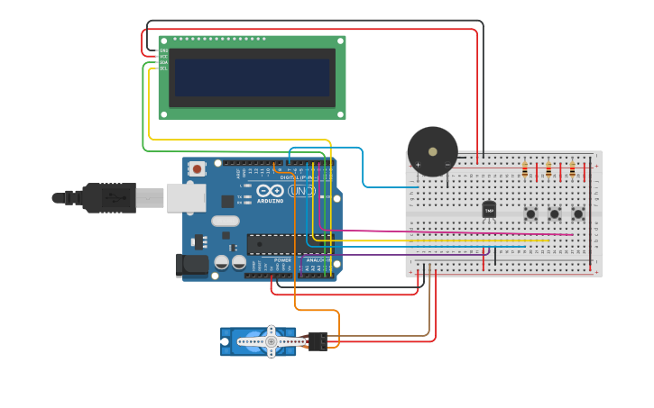 Circuit design Auto Feeder - Tinkercad