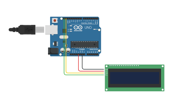 Circuit design Copy of LCD I2C Arduino - Tinkercad