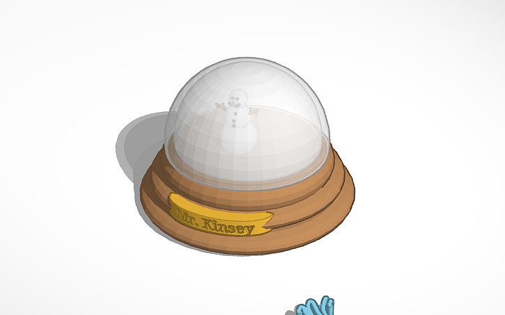 3D design snow globe with snowman finished | Tinkercad