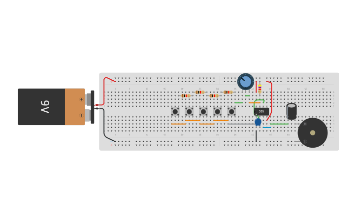 Circuit design Toy Organ Working - Tinkercad