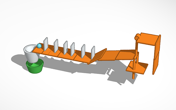 3D design Rube Goldberg - Tinkercad