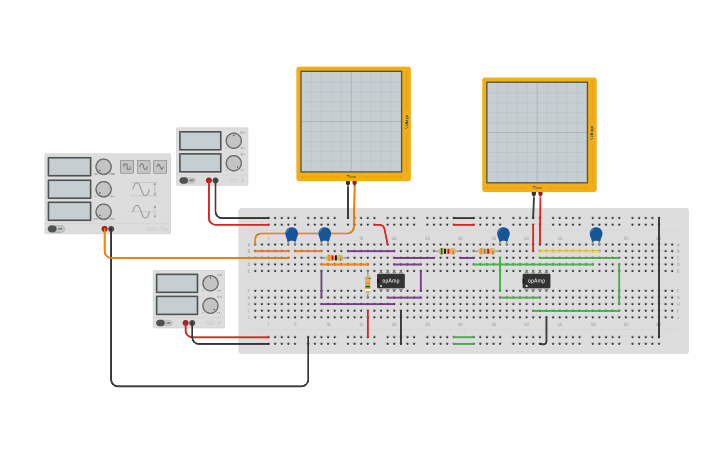 Circuit Design Filtro Pasa Banda Tinkercad