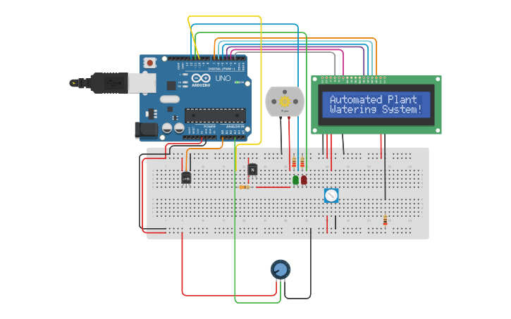 Circuit design Automatic Plant Watering System | Tinkercad
