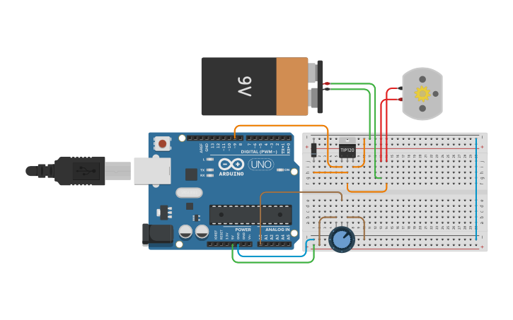 Circuit design Motor Simples | Tinkercad