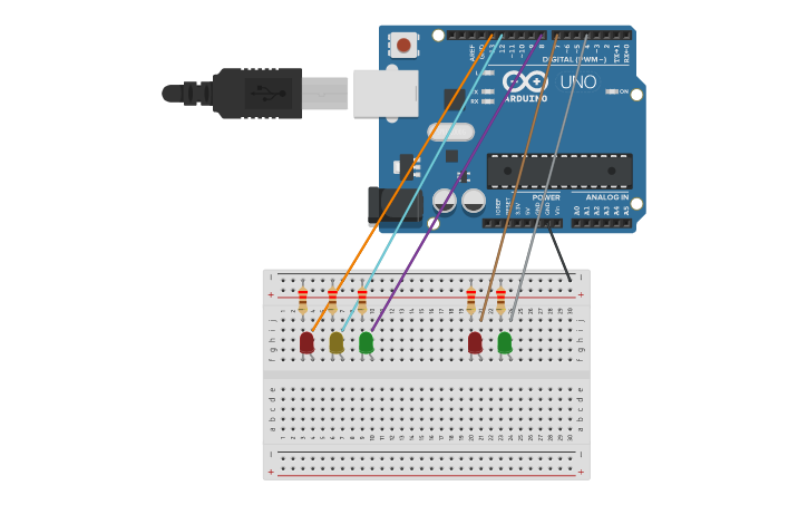 Circuit design PWM e servomotores - Exercício 4 | Tinkercad