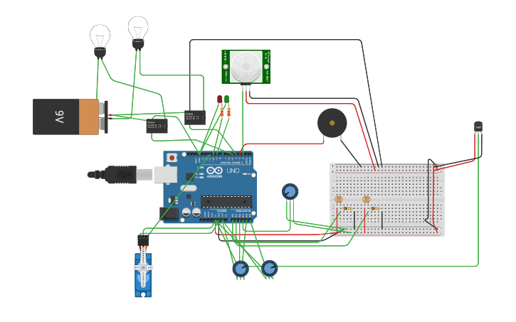 Circuit design invernadero automatizado - Tinkercad