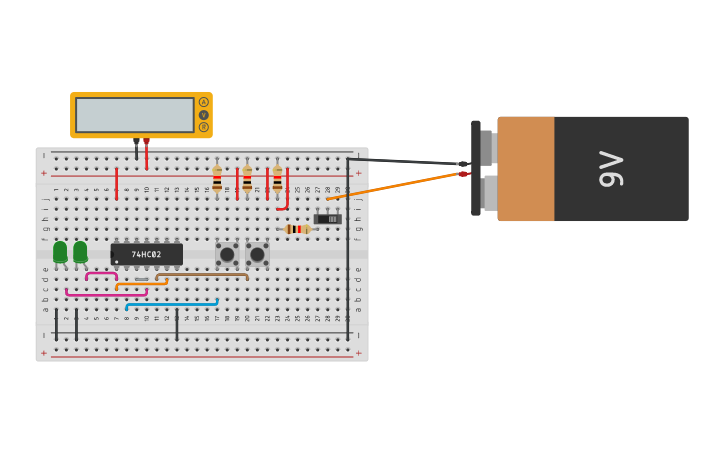 Nor Gate Arduino Circuit design NOR gate | Tinkercad
